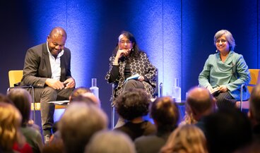 Shalini Randeria and Debjani Bhattacharyya | Host: Henri-Michel Yéré | © Schweizerisches Nationalmuseum